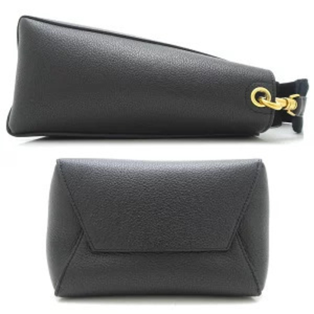 Celine Bucket Sangle Shoulder Leather Black Bag
